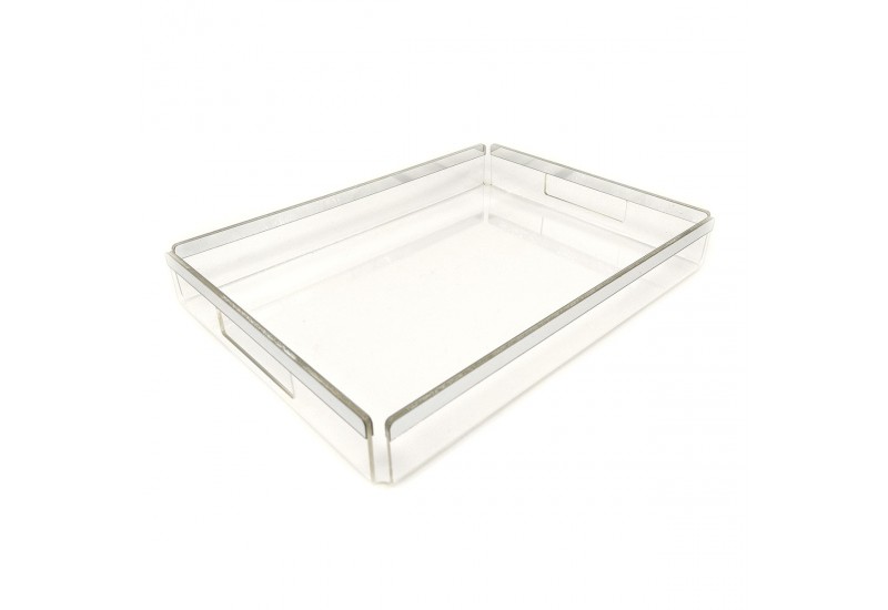 Şeffaf Pleksi Servis Sunum Söz Nişan Tepsisi Silver Model 27.5x38 cm