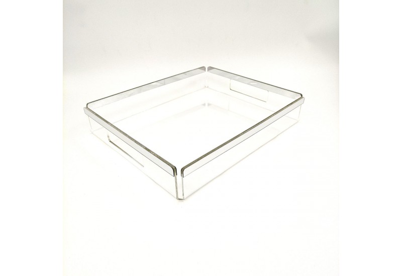 Şeffaf Pleksi Servis Sunum Söz Nişan Tepsisi Silver Model 25x30.5 cm